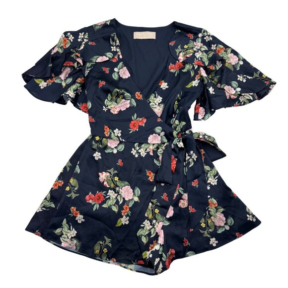 Keepsake The Label for Me Navy/Floral Summer Beach Playsuit Romper Women size M - Picture 2 of 13